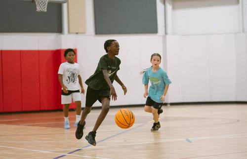Surge player driving to the basket during practice